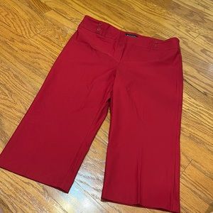 Rekucci Women's Ease into Comfort Red Capri with Button Detail size 16p